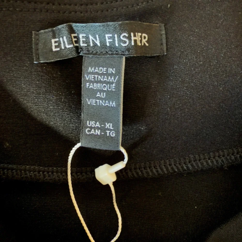 Eileen Fisher XL‎ Black Mini Skirt Doubleknit Flex Ponte Fabric NWT